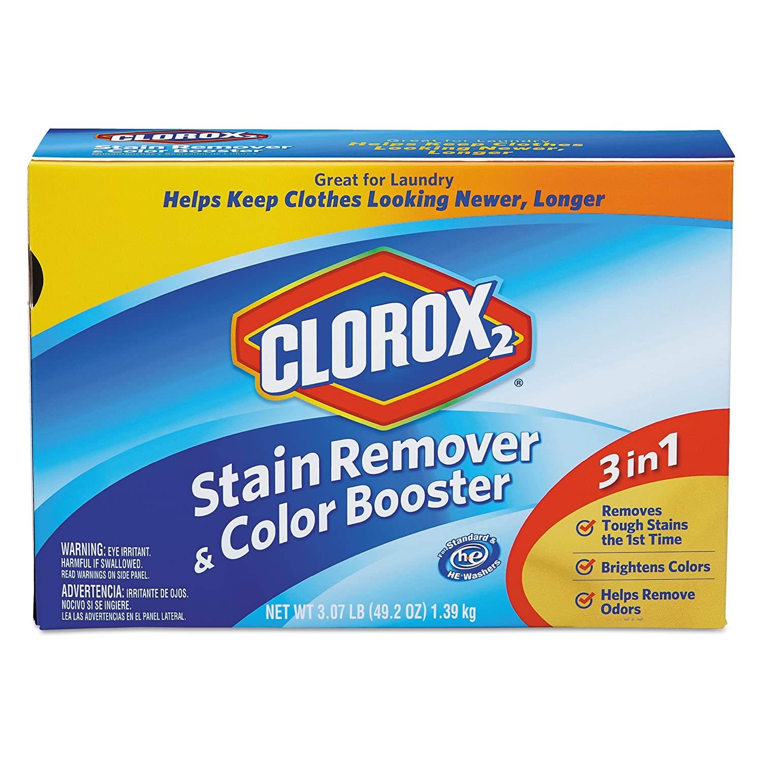 Clorox 2 Laundry Stain Remover and Color Booster Powder, 49.2 Ounce