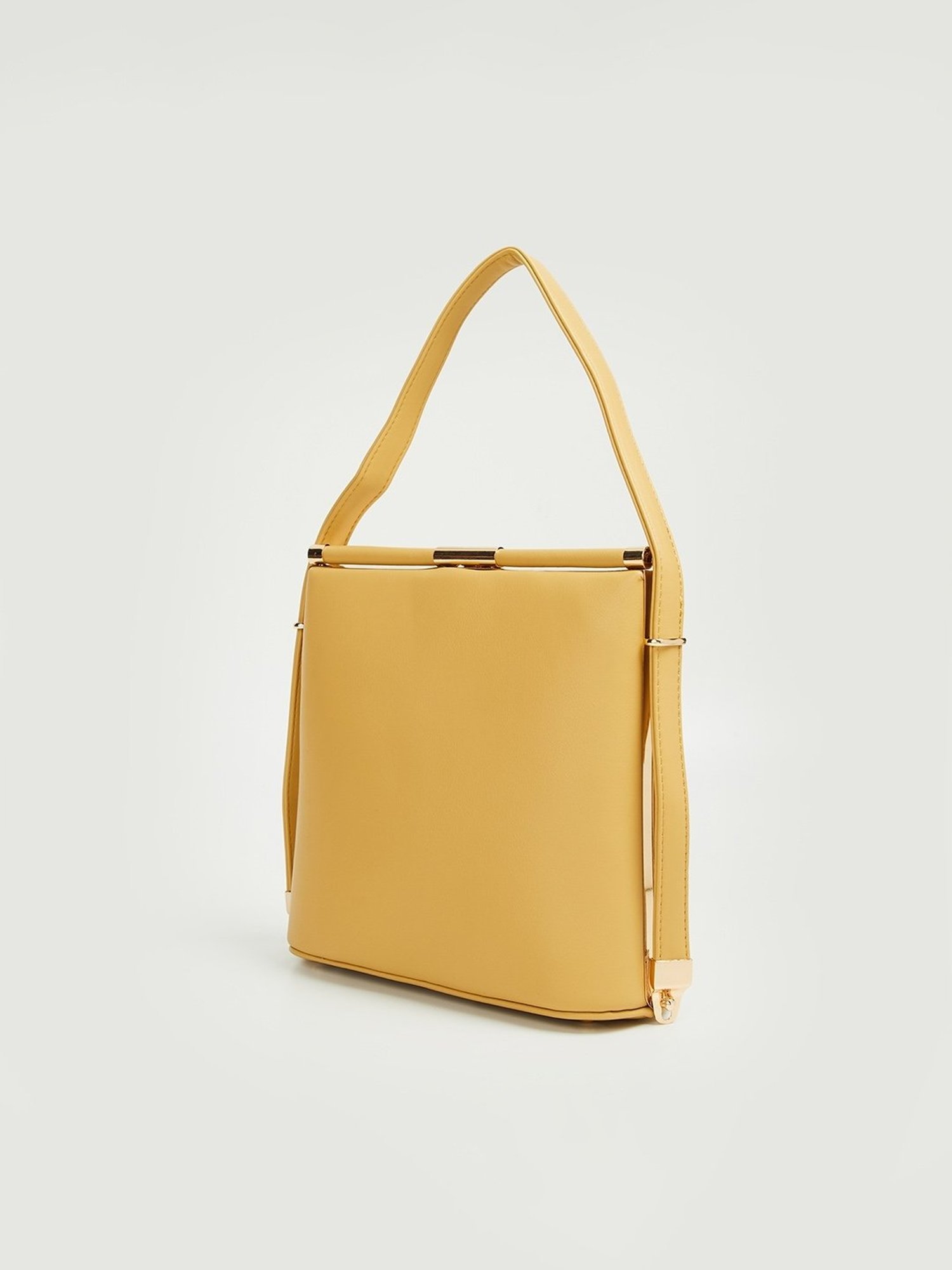 Code by Lifestyle Yellow Solid Handbag