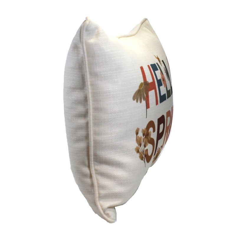 Home Decor 14.0" Hello Spring Woodland Pillow Floral Lumbar  -  Decorative Pillow