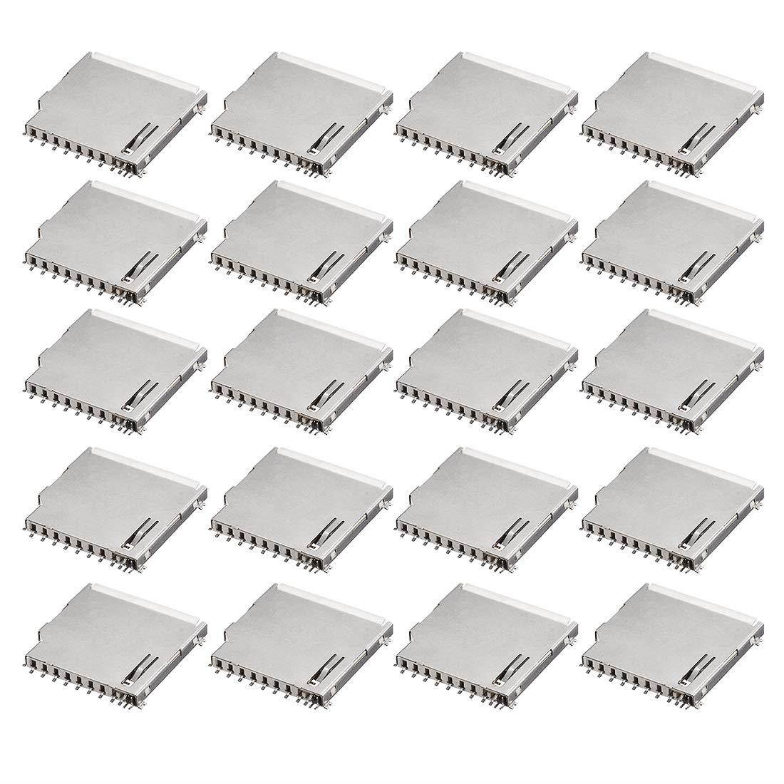 uxcell SD Memory Card Socket Long Body 11 Pin PCB Mount Connector 20pcs