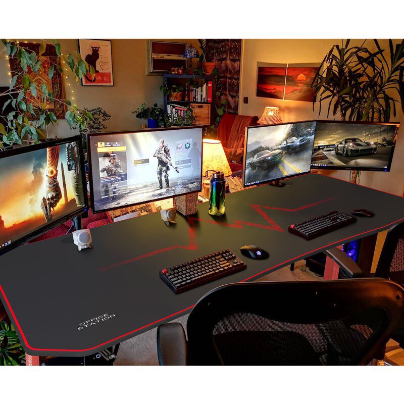 RESPAWN 3000 Gaming Computer Desk - Ergonomic Height Adjustable Gaming Desk, in Blue (RSP-3000-BLU)