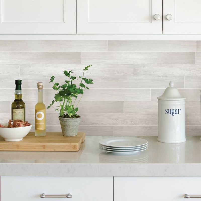Brewster Timber Peel & Stick Wallpaper Backsplash