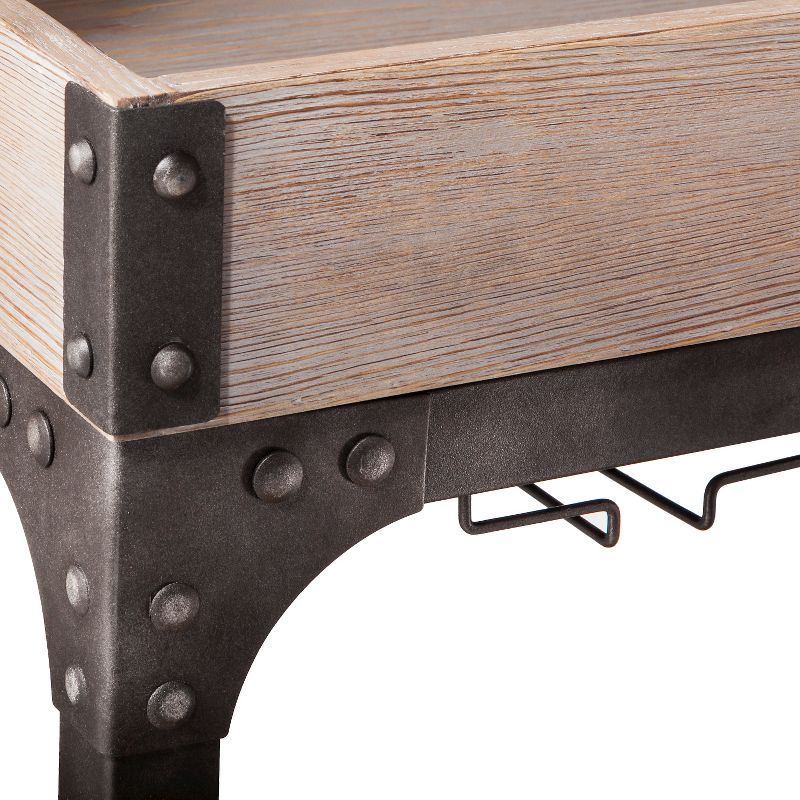 Franklin Bar Cart and Wine Rack Weathered Gray - Threshold™