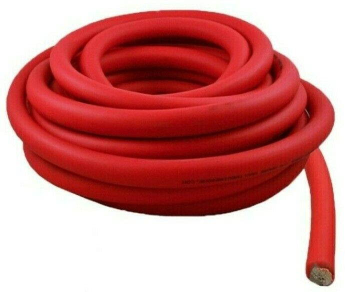 0 Gauge 25' Ft Ground Wire Cable Red Power Car Audio Amp Marin