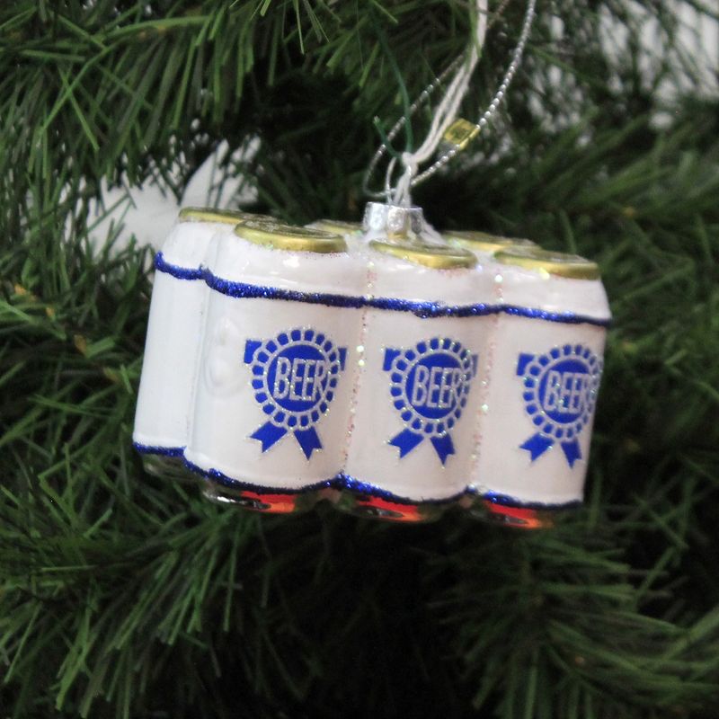 Holiday Ornament 2.25" Six Pack Of Beer. Ormament Christmas Beverage Ale  -  Tree Ornaments