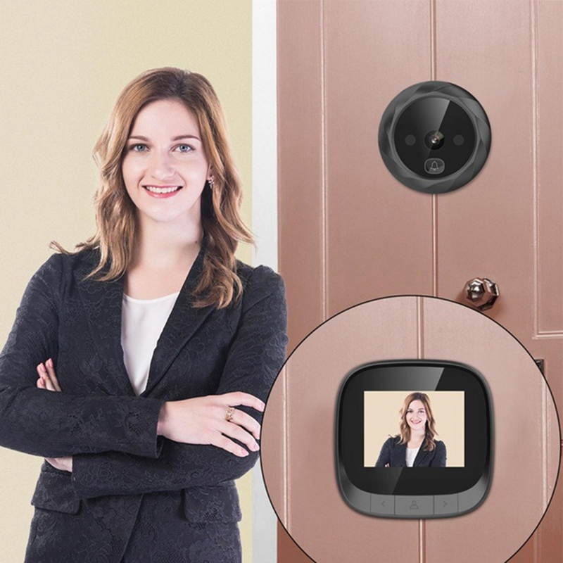 Yijianxi 2.4 Inch HD Color Screen Home Smart Doorbell Wireless Video Doorbell Night Vision Security Camera Electronic Door Viewer