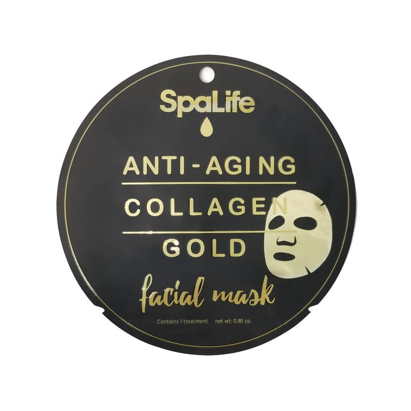 SpaLife Anti-Aging Collagen Face Mask - Gold - 0.81oz