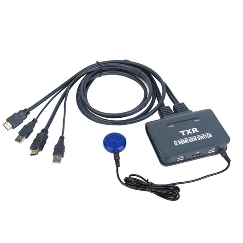 HDMI KVM Switch 2 Port with Cables, Selector Switcher for 2 Computers Share One Monitor, Keyboard, Mouse and USB Peripheral Support 4k&times;2K@30hz Resolution