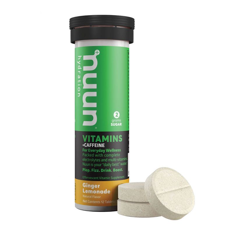 nuun Ginger Lemonade with Caffeine Hydration Vitamins - 12ct