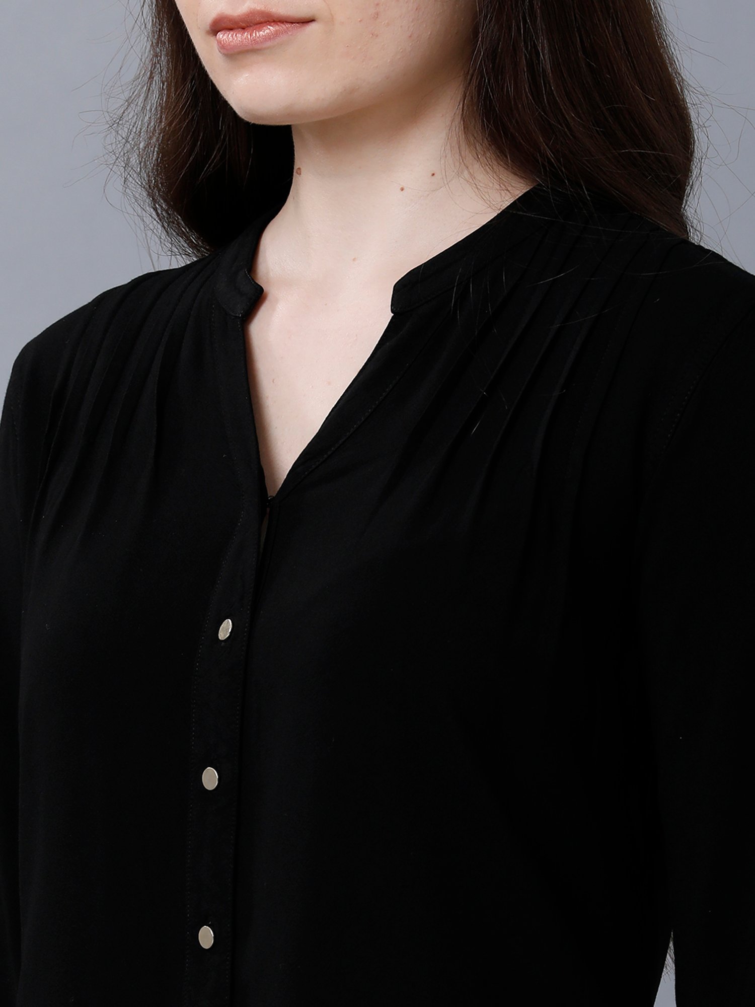 Identiti Black Viscose Slim Fit Shirt