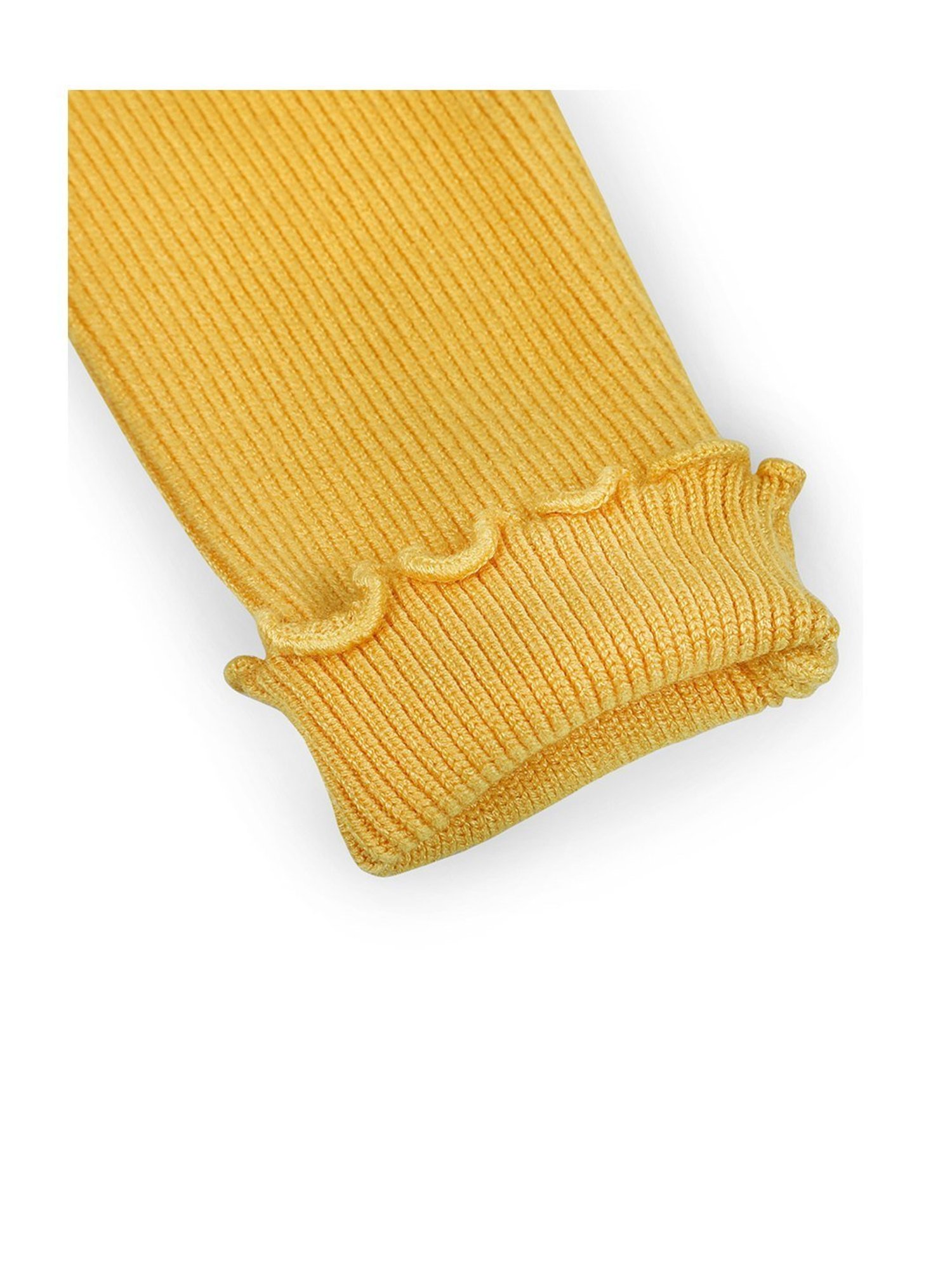 Baby Moo Kids Yellow Regular Fit Full Sleeves Sweater