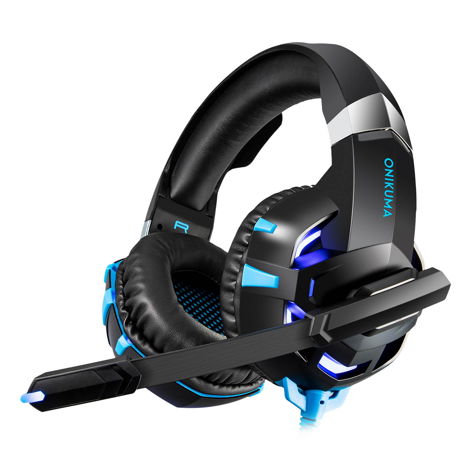K2PRO Gaming Headset with 7.1 Surround Sound Stereo, PS4 Headset with Noise Canceling Mic & LED Light, Compatible with PC, PS4, Nintendo Switch