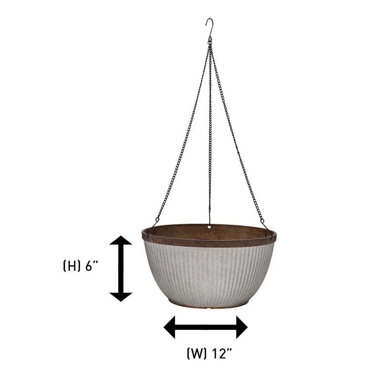 Sullivans Set of 2 Hanging Planters 26"H & 23"H Silver