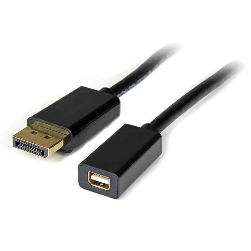 com 3 ft DisplayPort to Mini DisplayPort 12 Video Cable Adapter MF DisplayPort 4k with HBR2 support DP M to Mini DP F DP2MDPMF3Black