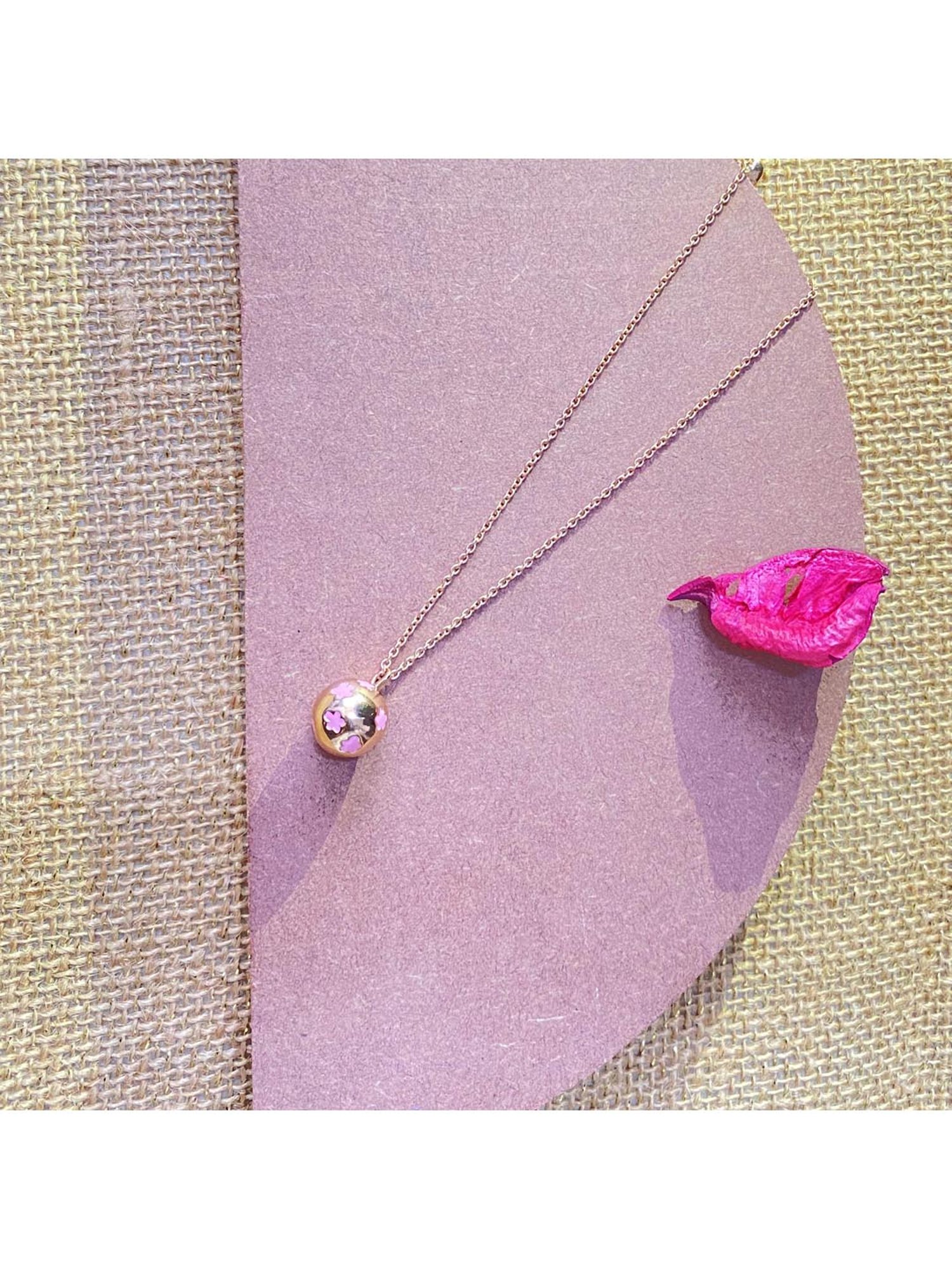 Praavy 92.5 Sterling Silver Flower Ball Necklace for Kids