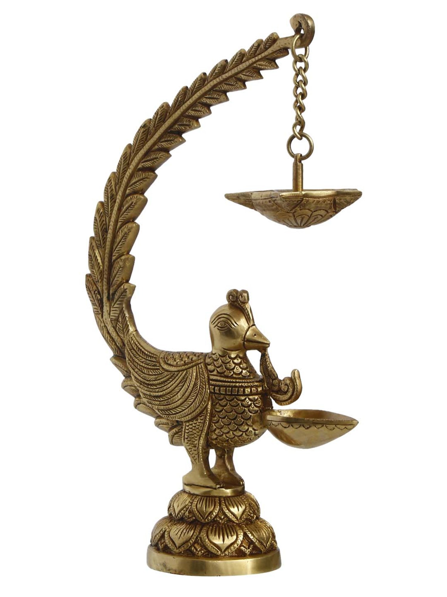 eCraftIndia Golden Handcrafted Engraved Palm Buddha Decorative Showpiece