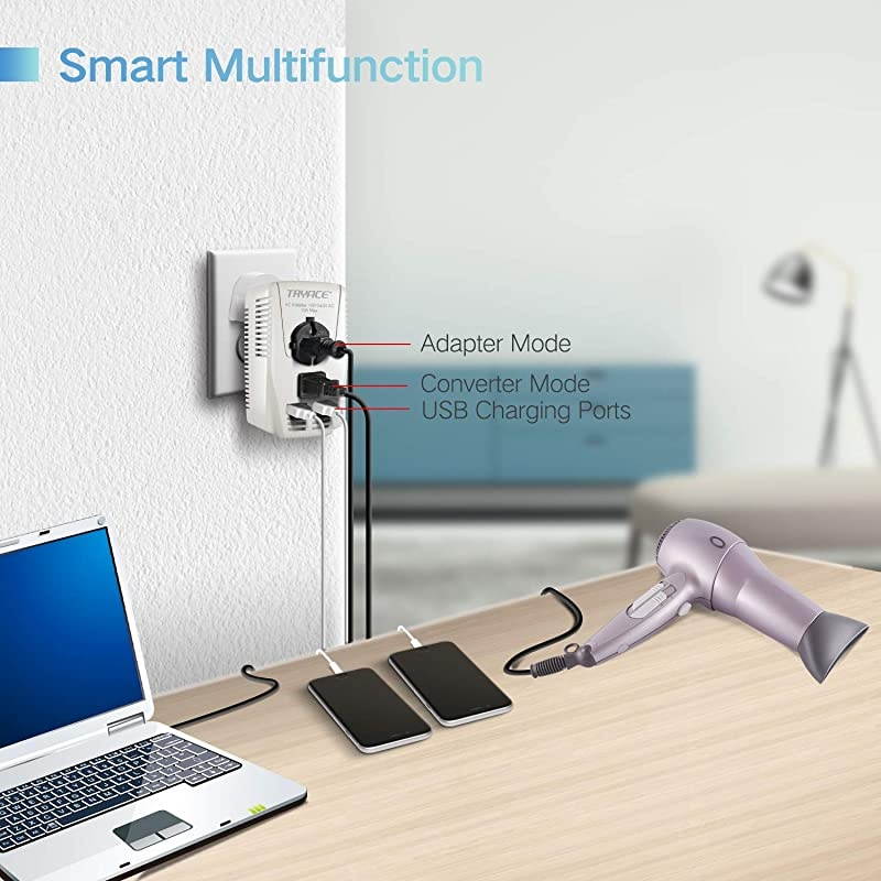 2019 Upgraded 2000W 220V to 110V Voltage Converter Step Down Voltage for Hair DryerStraightenerCurling IronLaptopCell PhonePower Converter with 2Port USB and UKAUUSEU 10A Plug Adapter