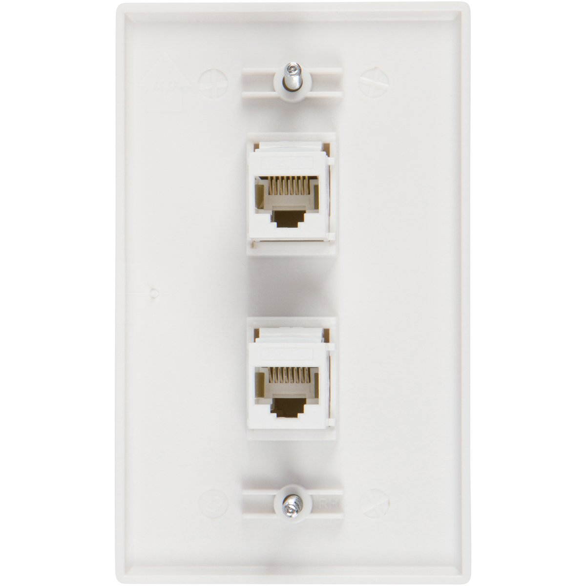 Buyer's Point 2 Port Cat6 Wall Plate, Female-Female with Single Gang Low Voltage Mounting Bracket Device Pack of 2 White 2 Port