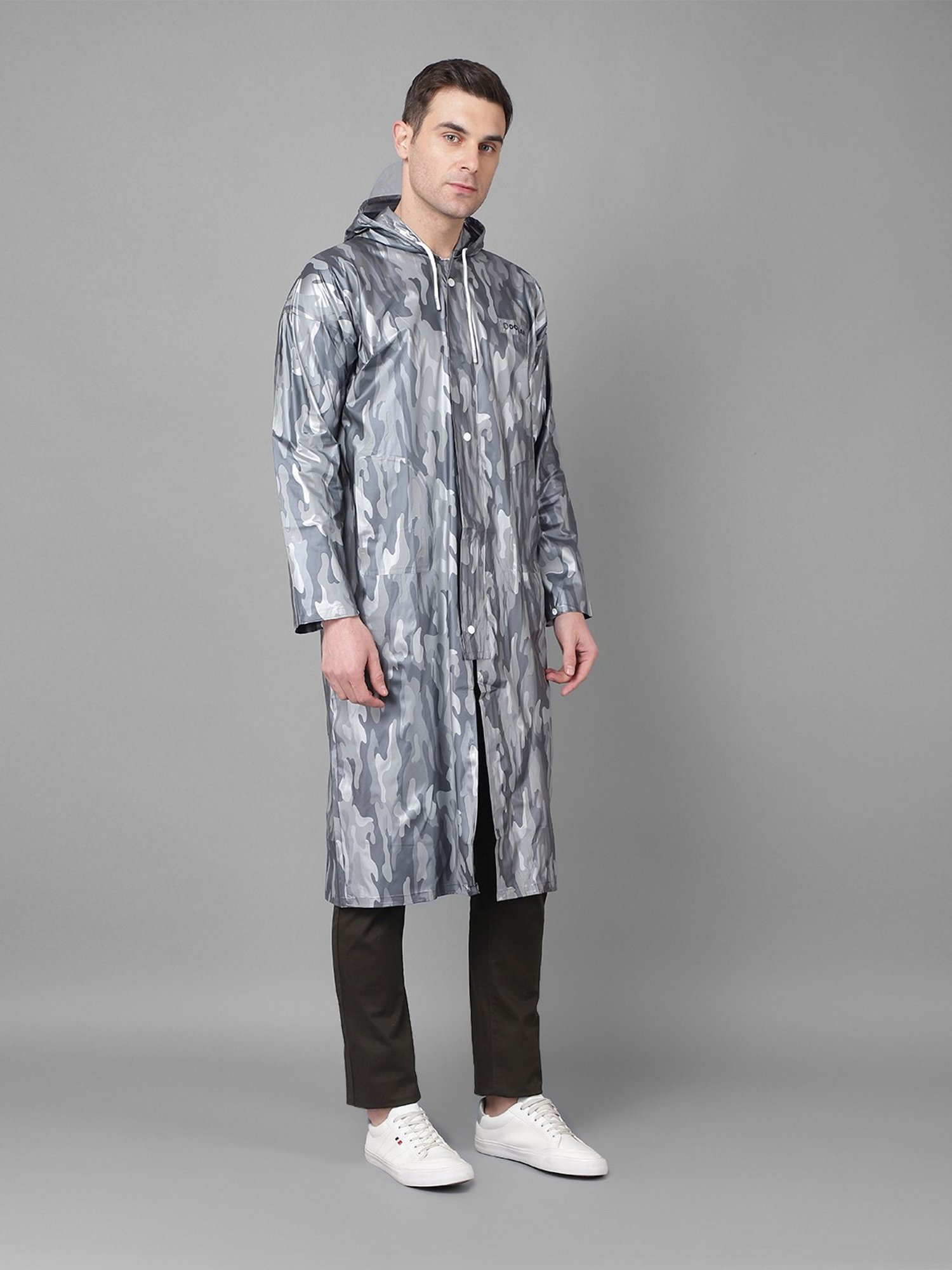Dollar Grey Regular Fit Printed Rainwear Jacket