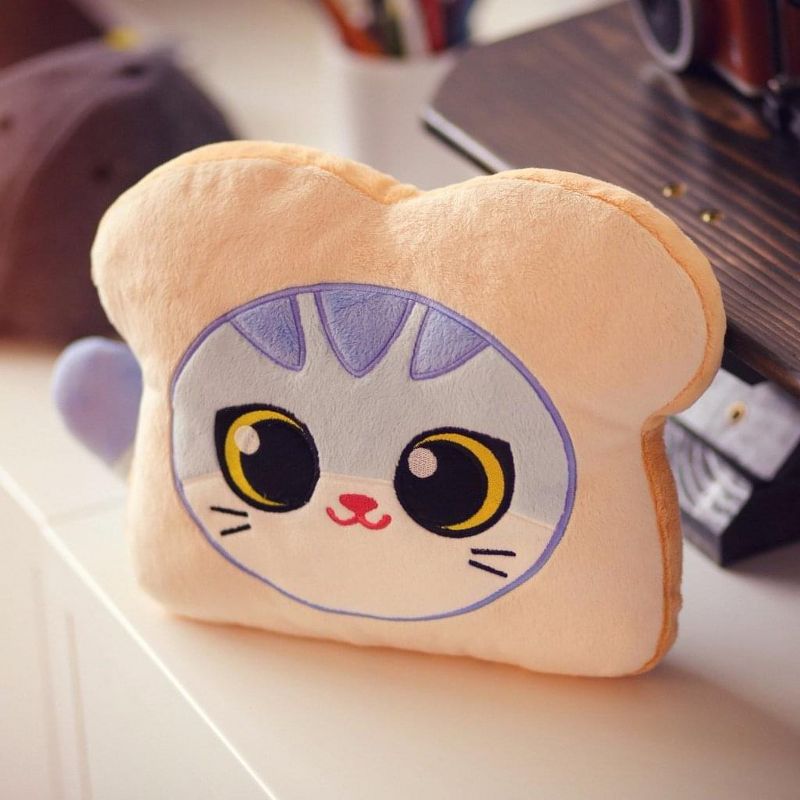Hashtag Collectibles Cat Bread 10 Inch Plush Pillow