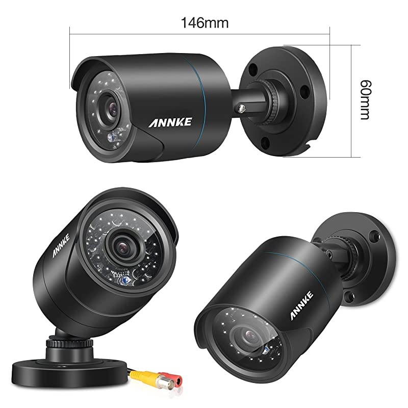 TVI Security Surveillance Camera 1 1080P 1920TVL with 85FT Super Night Vision IP66 Surveillance Weatherproof Bullet Camera Black