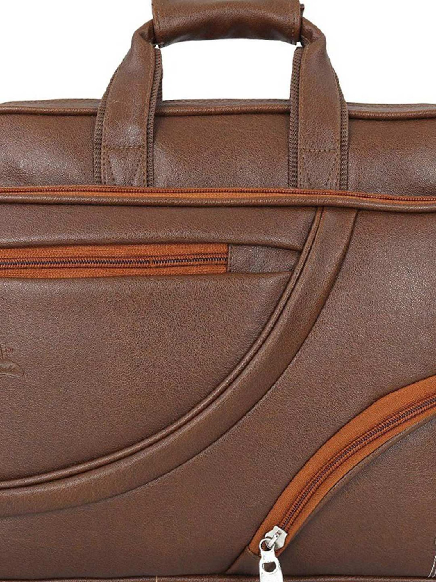 Leather World Tan Synthetic Medium Laptop Messenger Bag