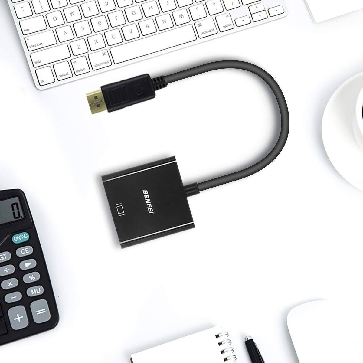 BENFEI DisplayPort to VGA, Gold-Plated DP to VGA Adapter (Male to Female) Compatible for Lenovo, Dell, HP, ASUS