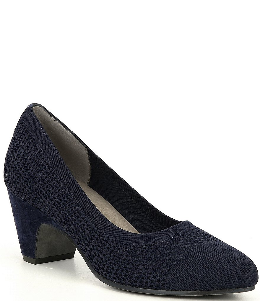 Eileen Fisher Kiss Stretch Fabric Block Heel Pumps