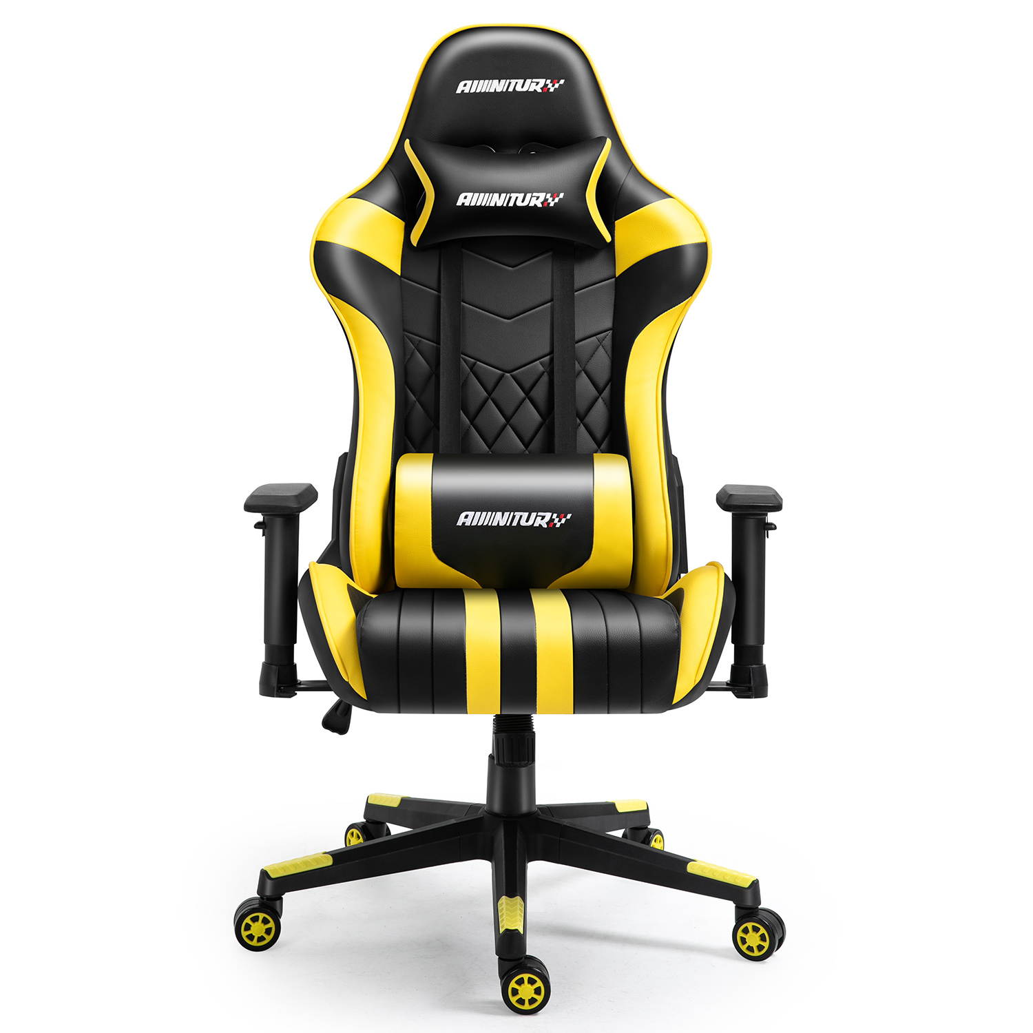 AMINITURE Gaming Chair Racing Style Ergonomic Computer Games Chairs Adjustable Armrest High Back PC Office Desk Chair Swivel Task Chair