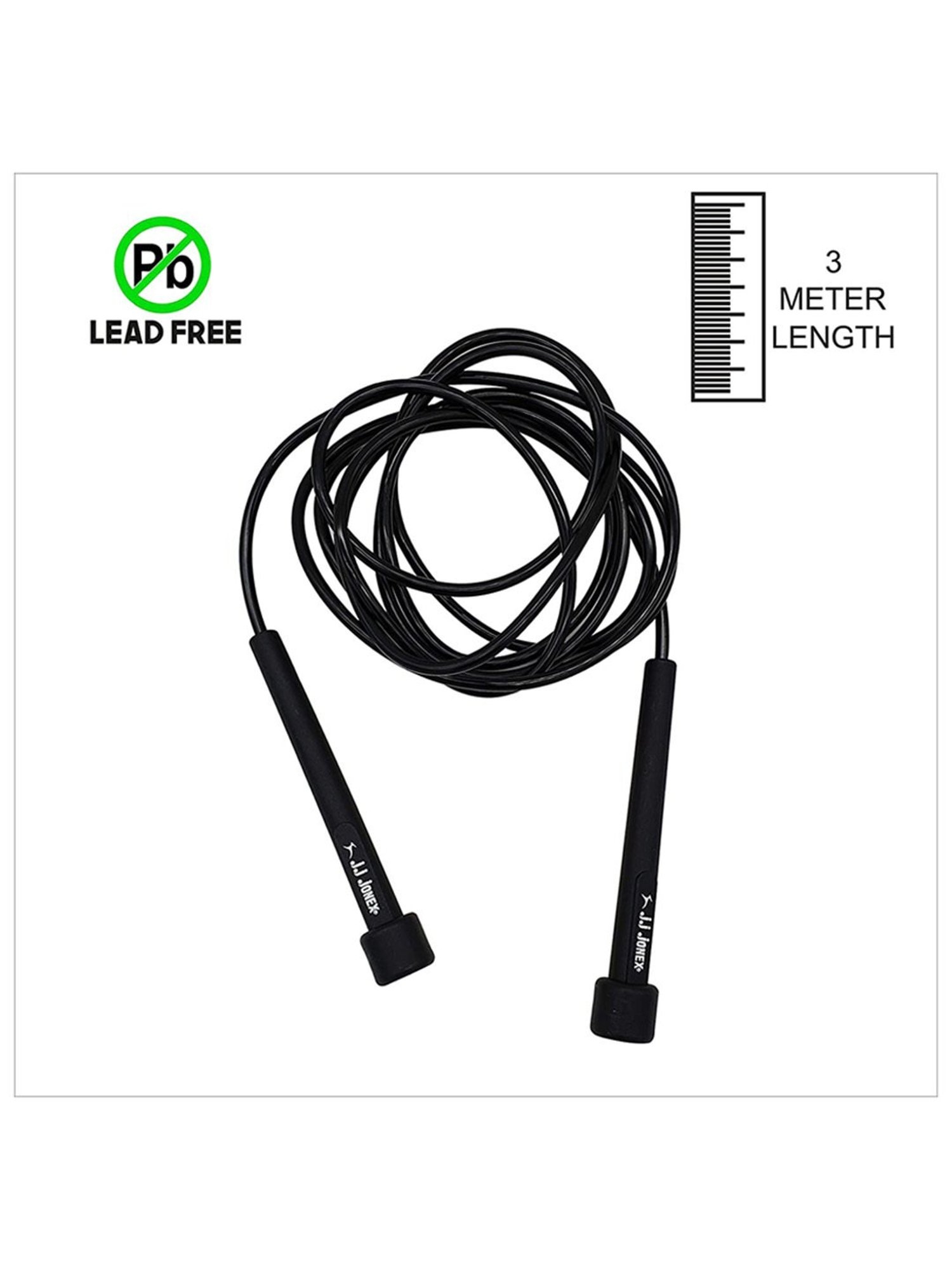 JJ Jonex Speed Adjustable Skipping Rope Gym,Home and Fat Burner Fitness Workout (Black)