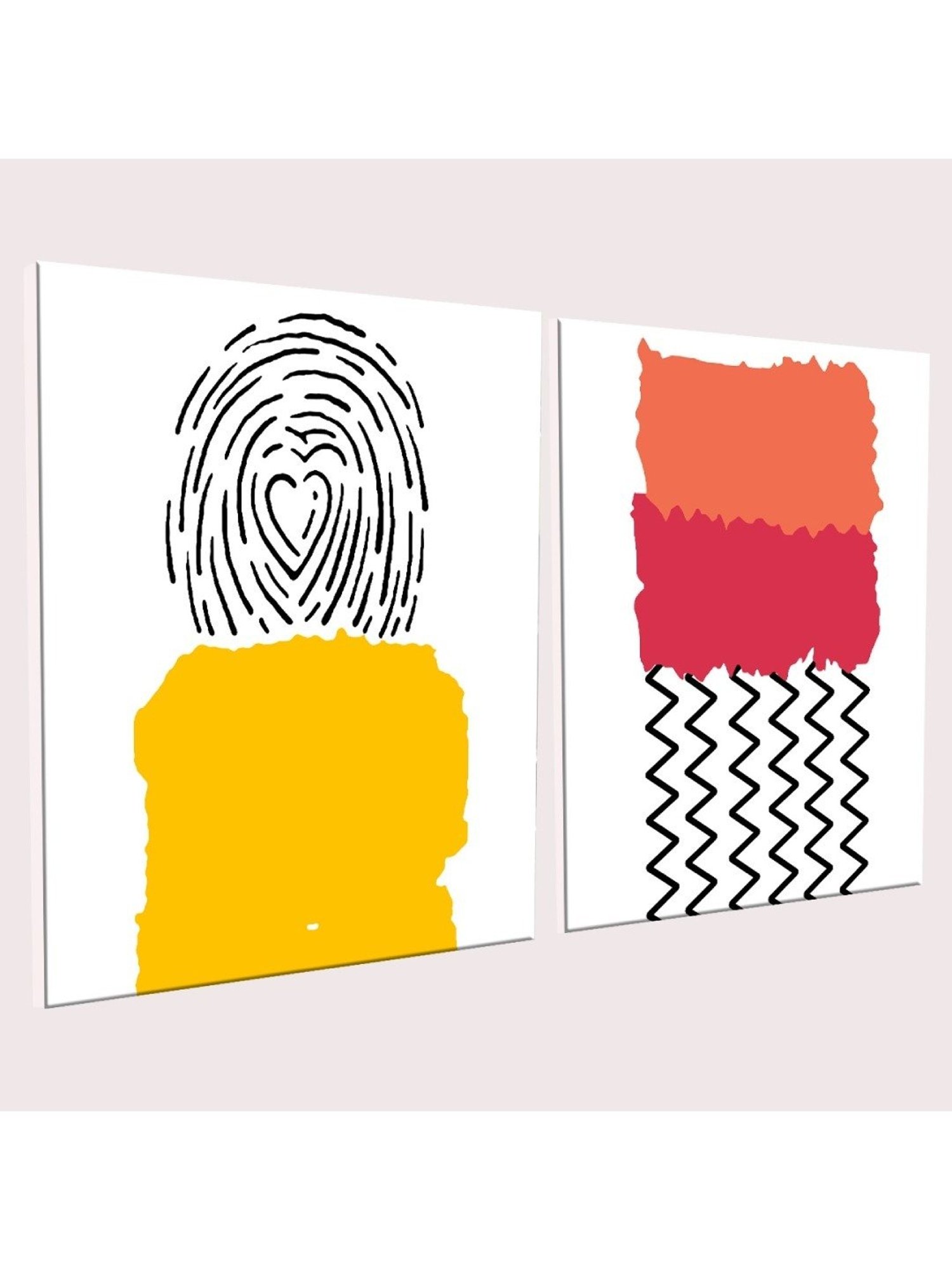 Art Street Printed Multicolor Cotton Canvas Wall Art - Set of 2