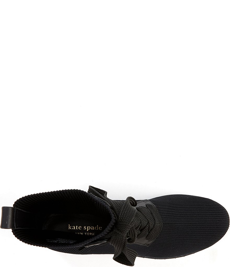 kate spade new york Merigue Knit Lace-Up Lug Sole Combat Booties