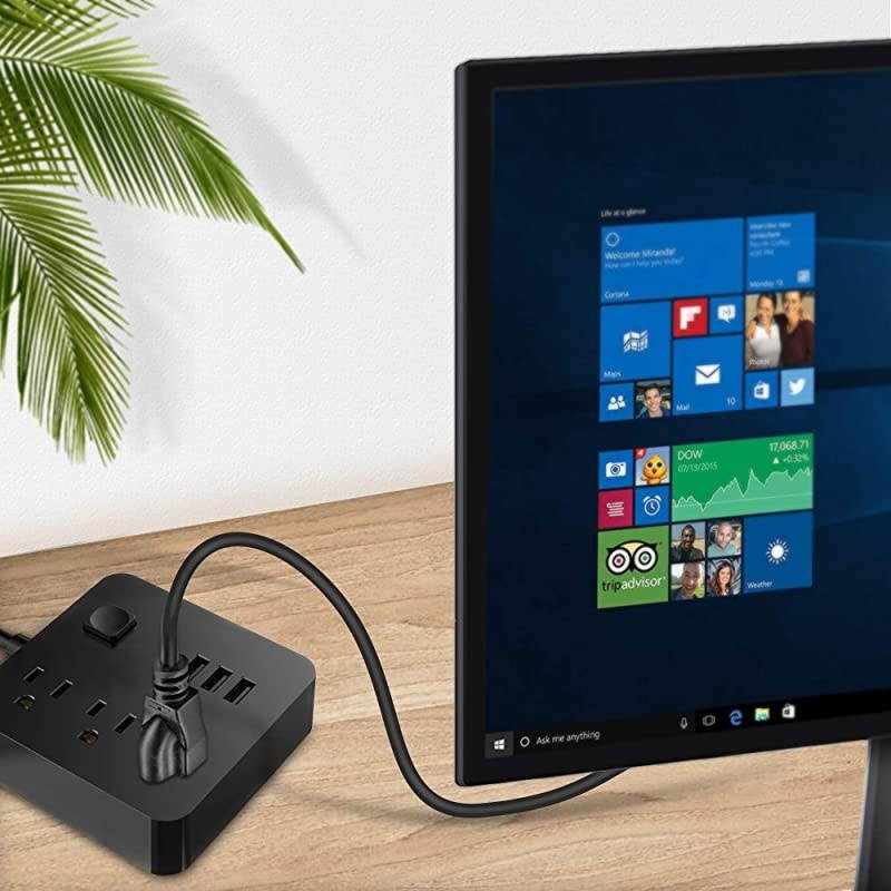 UL Listed 18 AWG 3 Prong Plug AC Cable for Samsung Toshiba LG Sharp Sony AOC BenQ Acer Asus ViewSonic Dell Compaq Computer Monitor and LCD TV Epson Printer 5 Ft PC Power Cord