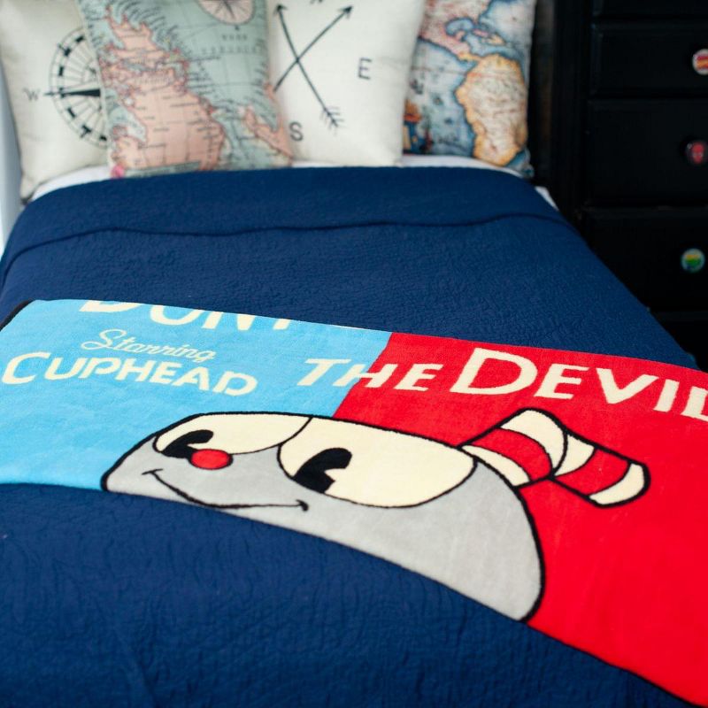 Just Funky Cuphead Don't Deal with the Devil Lightweight Fleece Blanket | 45 x 60 Inches