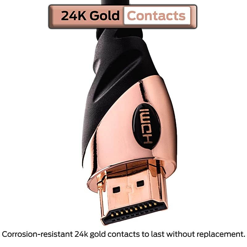 4ft HDMI Cable 4k Ultra HD with Ethernet Cord 60120 Hz Refresh Speed 21Gbps High Definition 1080p Video CorrosionResistant 24k Gold Contacts