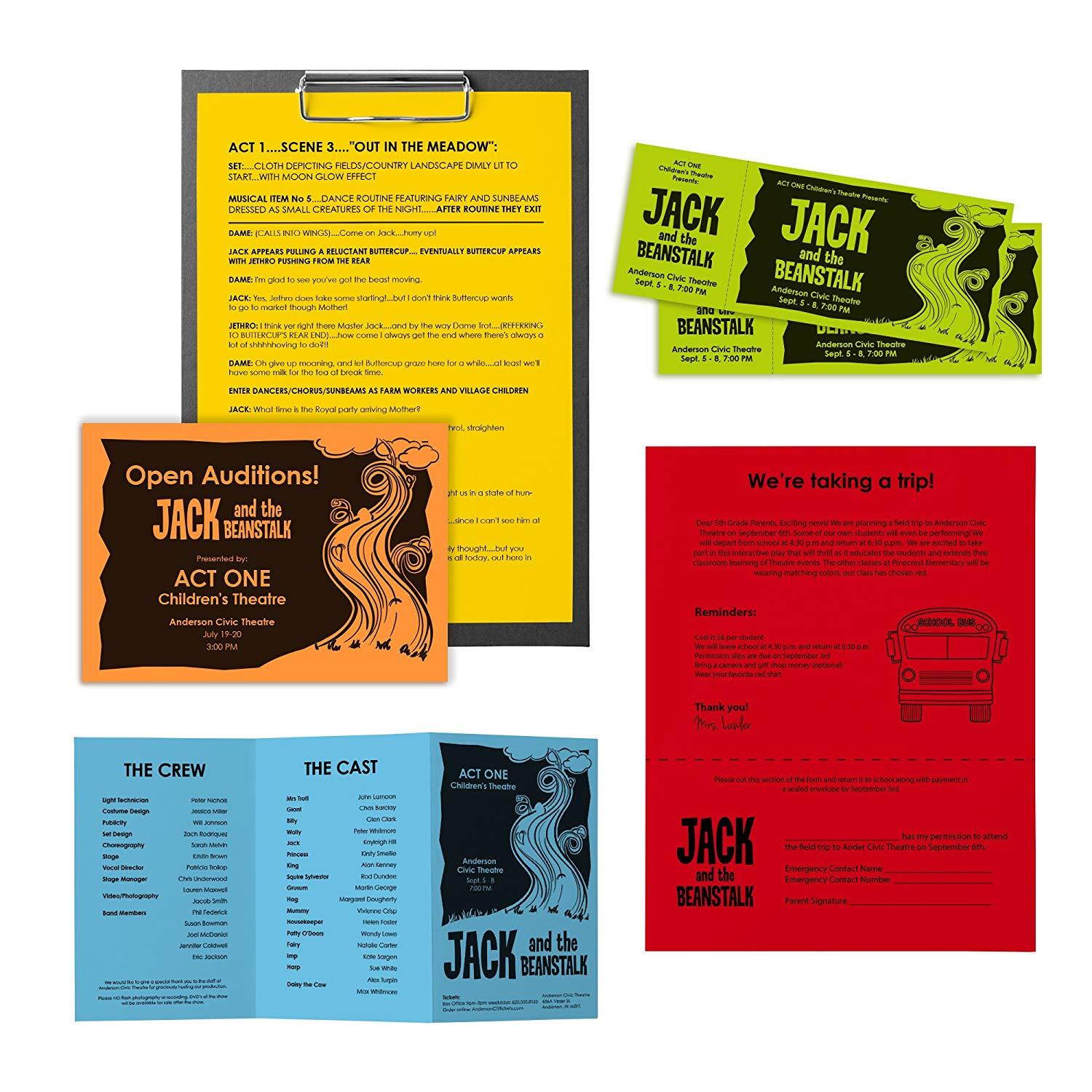 Astrobrights Color Paper, 8.5"x11", 24lb/89 gsm, Everyday 5-Color Assortment, 500 sheets (99743)