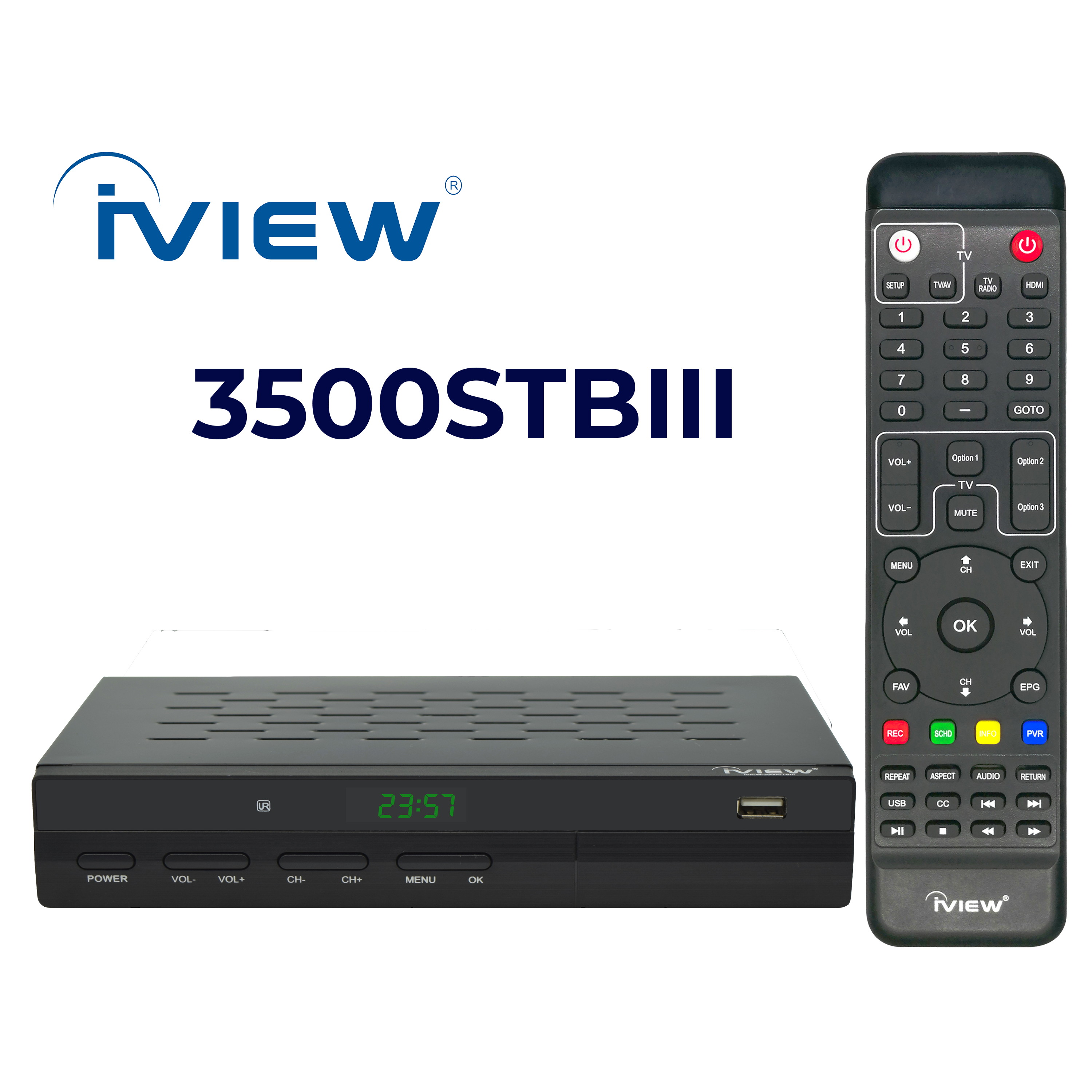IVIEW-3500STBIII Digital TV Converter Box, DVR QAM Media Player, HDMI Output