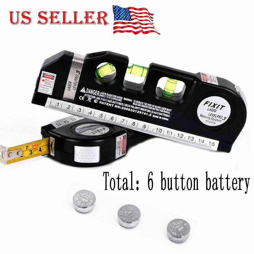NEW Multipurpose Laser Level Vertical Horizon Measuring Tape Aligner Ruler Steel
