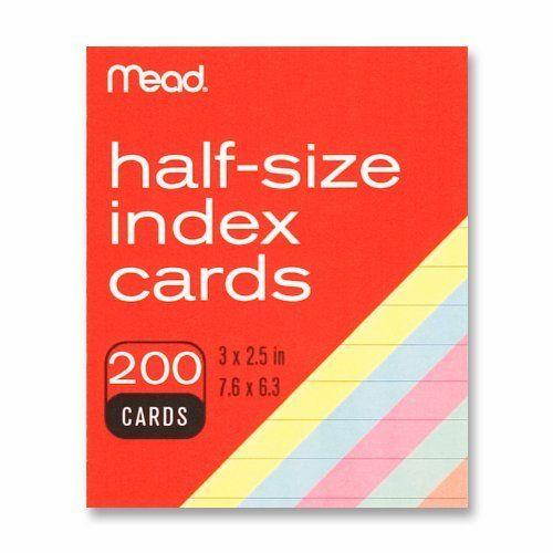 Mead Printable Index Card - 3" X 2.50" - 200 / Pack - Assorted (MEA63039)