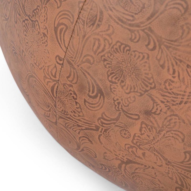 Rogen Round Pouf Brown - WyndenHall