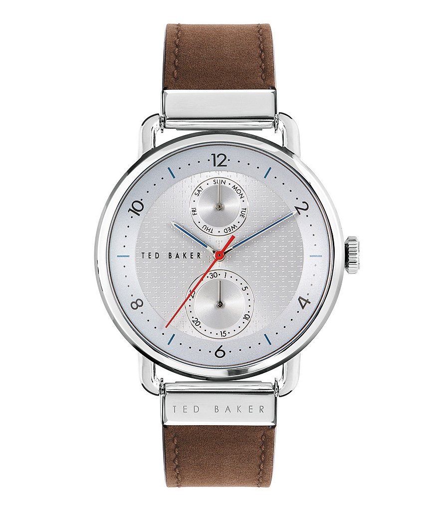 Ted Baker London Men's Brixam Multifunction Leather Watch