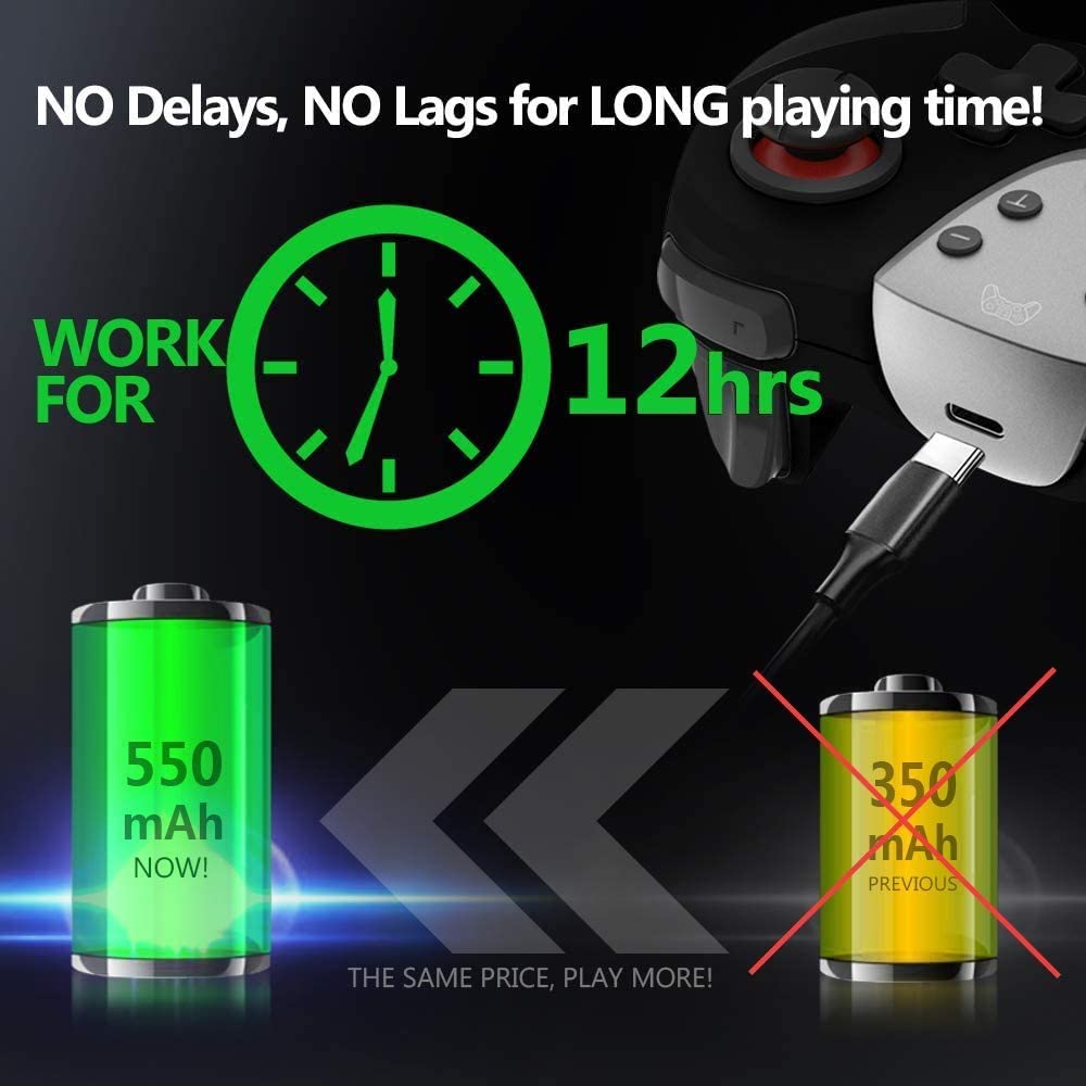 Wireless Pro Controller for Switch/Switch Lite &ndash; Premium Joypad for Video Games &ndash; 3 Levels of Turbo Speed &ndash; NFC Technology&ndash;Adjustable Vibration Intensity (Blue & Red)