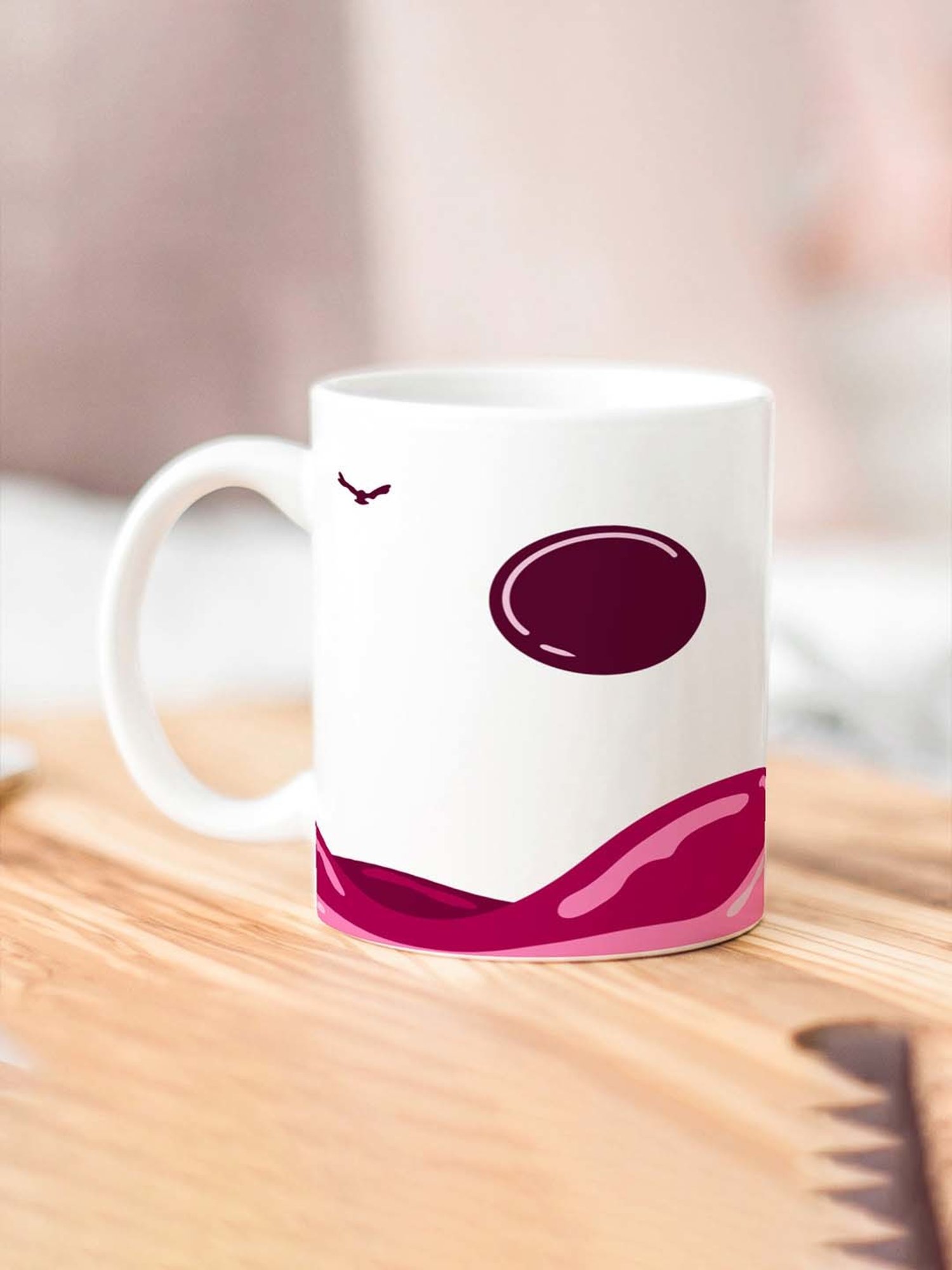 Nestroots White Stoneware Ruby Aviary Coffee Mug (0.325 L)