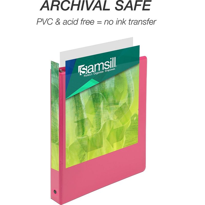 Samsill&reg; Biobased Economy Round Ring View Binders  3 Rings  1" Capacity  11 x 8.5  Berry 17336