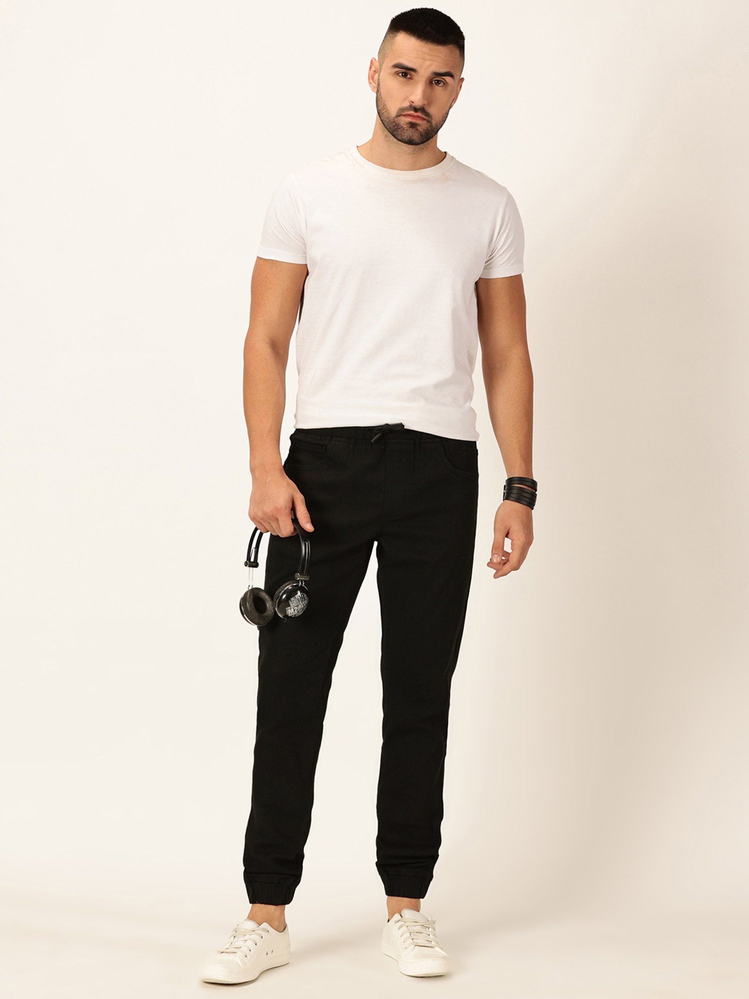 Thomas Scott Black Relaxed Fit Lightly Washed Jogger Jeans