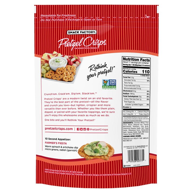 Pretzel Crisps Everything Flavored Pretzel Crackers - 11.25oz