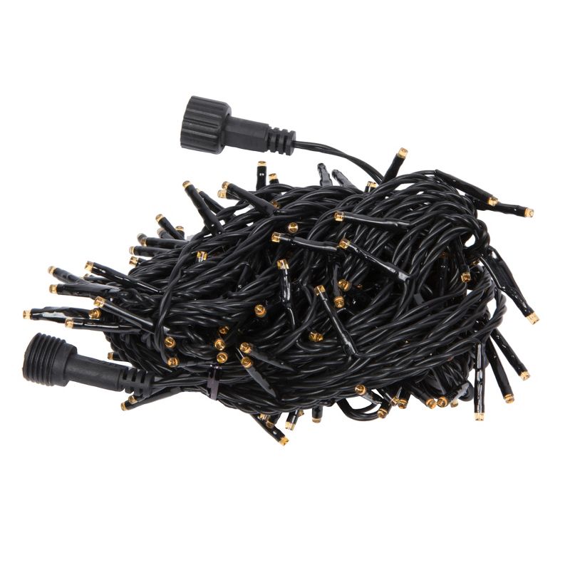 Vickerman 144 Orange LED Cluster Light Set, 24' Christmas Light Set, Black Wire