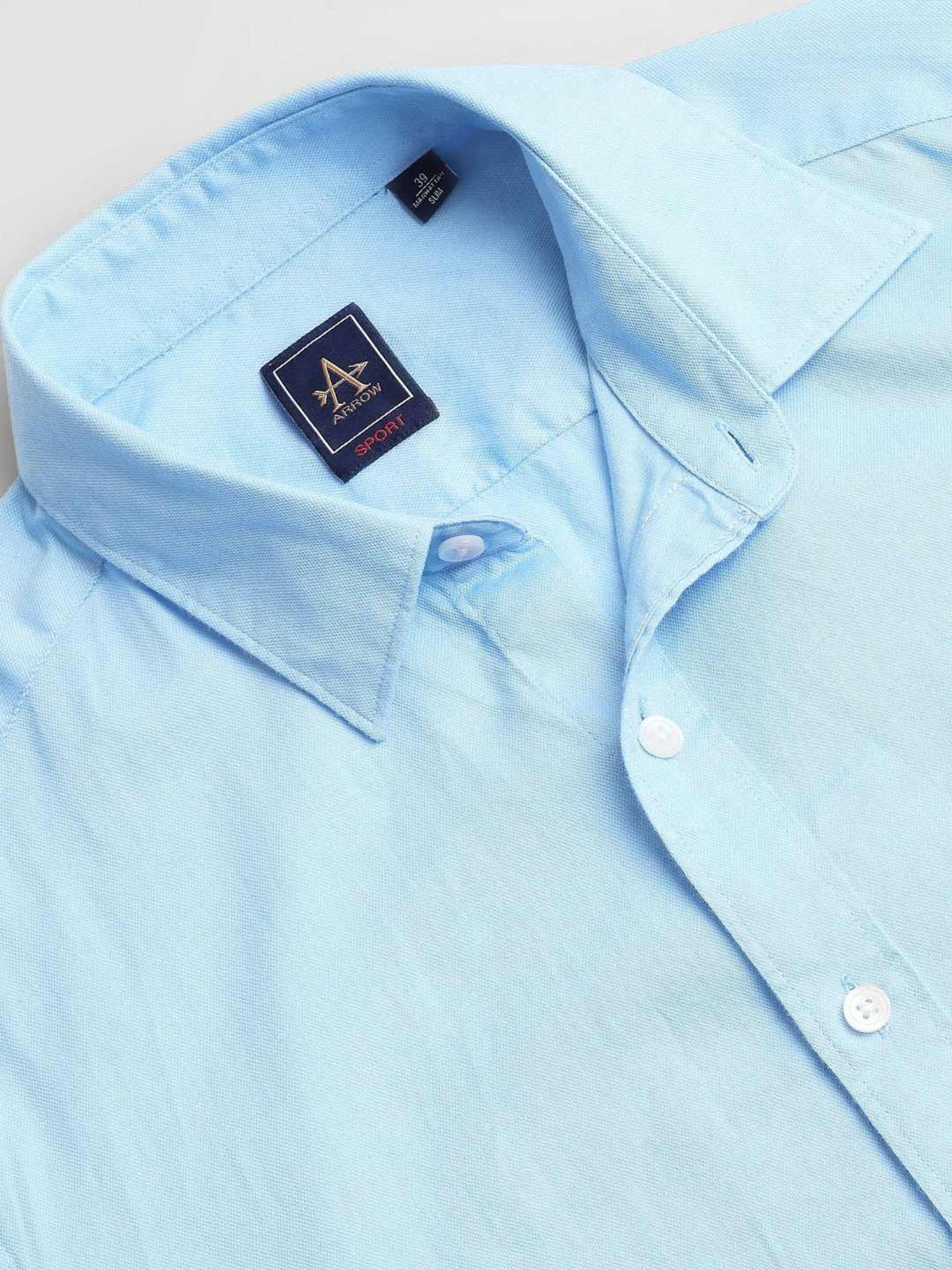 Arrow Sports Blue Cotton Slim Fit Shirt