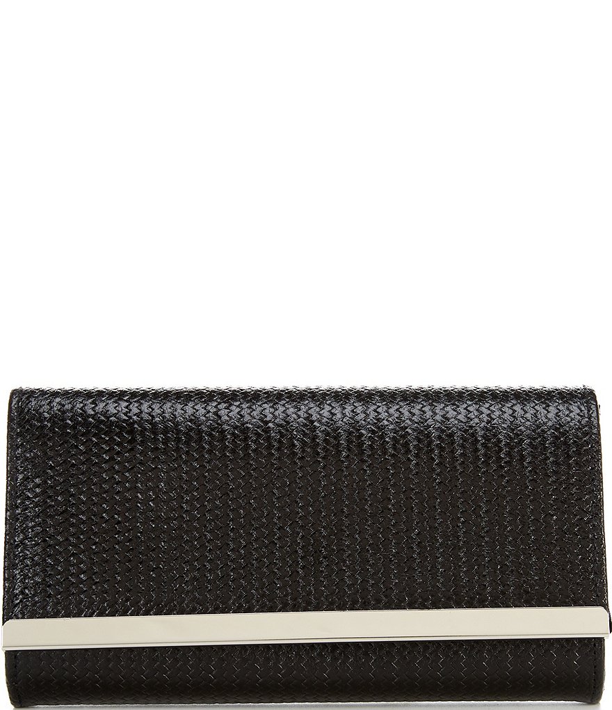 Gianni Bini Basket Weave Bar Clutch Bag