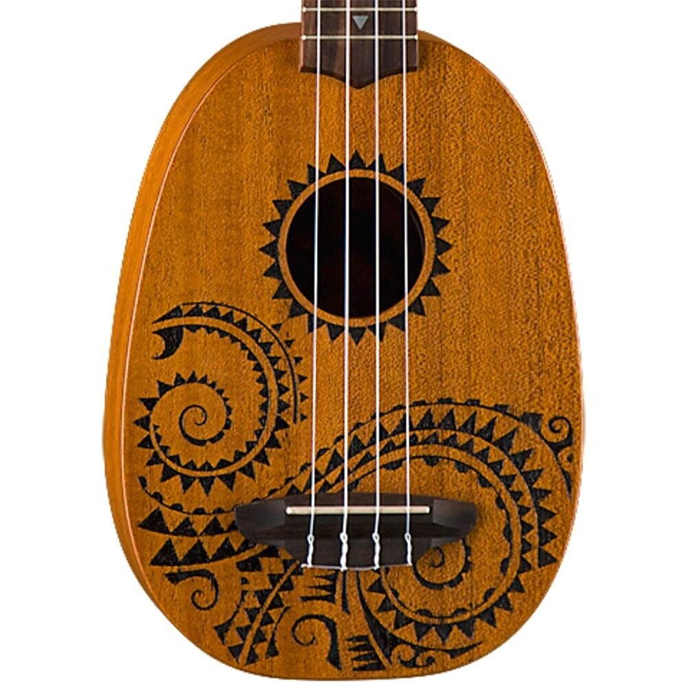 Luna UKE TATTOO Hawaiian Soprano Pineapple Mahogany Ukulele & Gig Bag